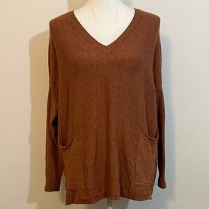 Altar’d State V-Neck Pocket Sweater - Cinnamon Color- Size XS